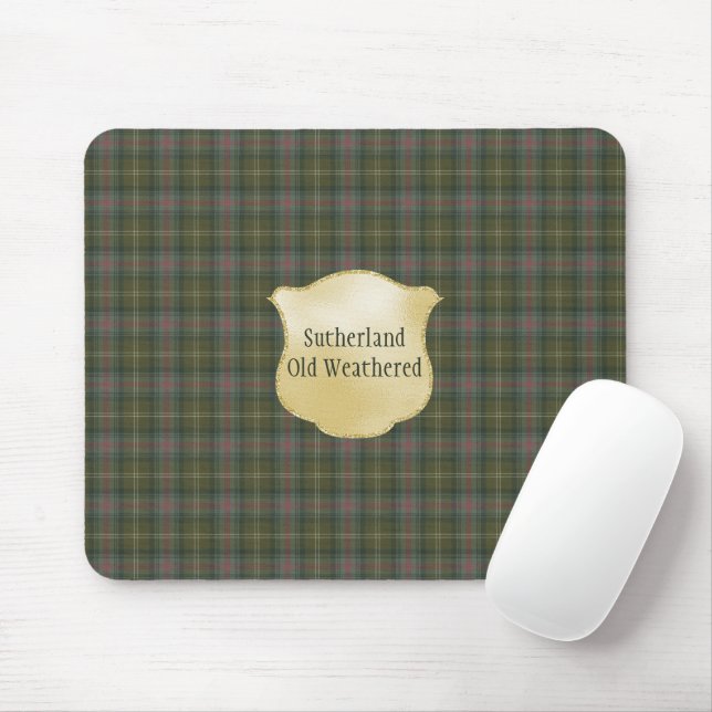 Sutherland Old Weathered Original Scottish Tartan Mouse Mat (With Mouse)