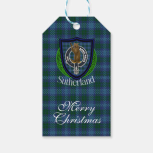 Sutherland Scottish Clan Tartan & Crest Gift Tags