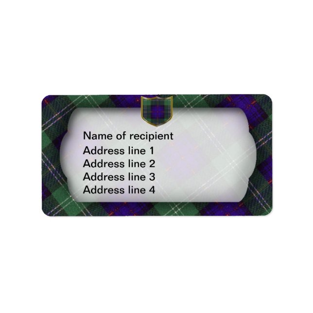 Sutherland Scottish Tartan address label (Front)