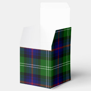 Sutherland tartan blue green plaid favour box