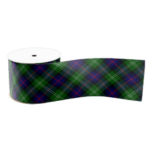 Sutherland tartan blue green plaid grosgrain ribbon