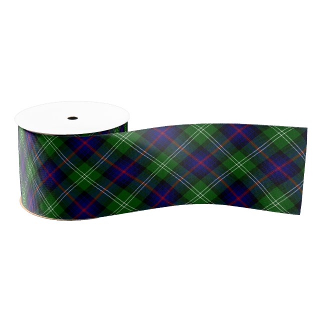 Sutherland tartan blue green plaid grosgrain ribbon (Spool)