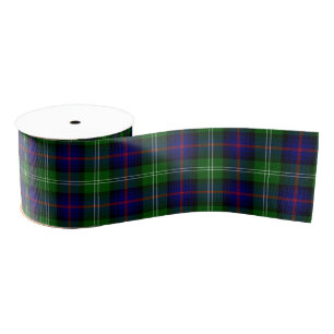 Sutherland tartan blue green plaid grosgrain ribbon