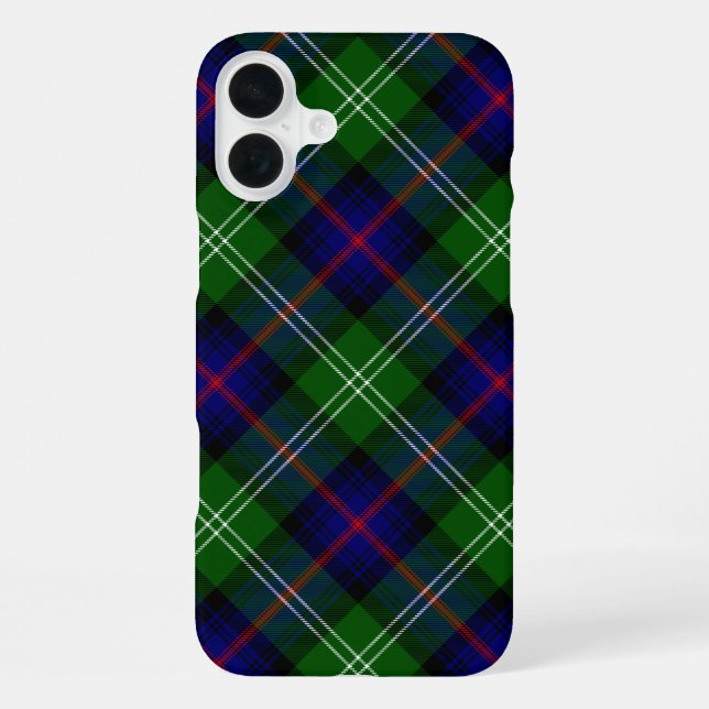 Sutherland tartan blue green plaid iPhone case (Back)