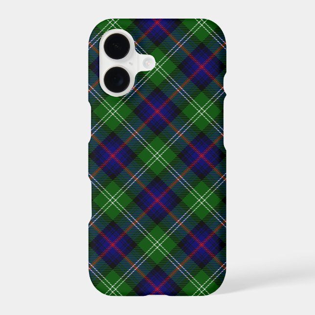 Sutherland tartan blue green plaid iPhone case (Back)