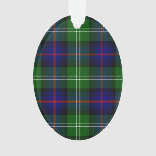 Sutherland tartan blue green plaid ornament