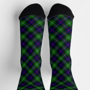 Sutherland tartan blue green plaid socks