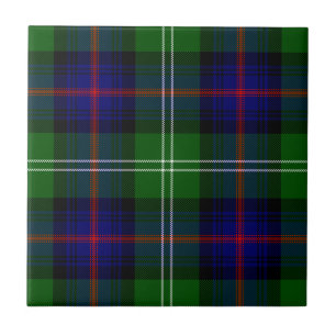 Sutherland tartan blue green plaid tile