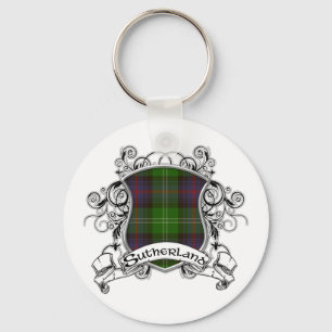 Sutherland Tartan Shield Key Ring