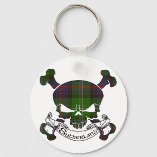 Sutherland Tartan Skull Key Ring