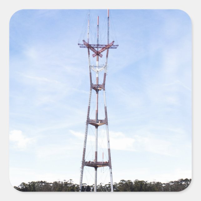 Sutro Tower Square Sticker (Front)
