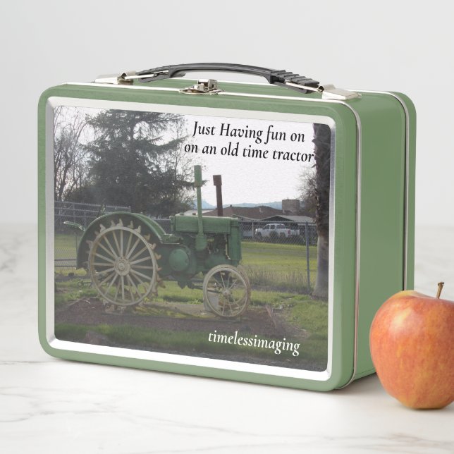 Sutter Buttes Mountain Range old tractor. Metal Lunch Box (In Situ)
