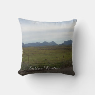 Sutter Buttes Mountain Range throw pillow