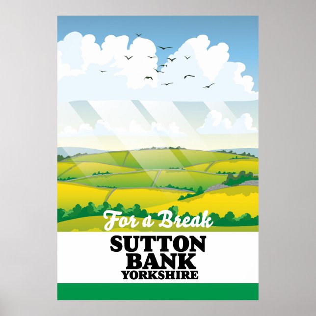 Sutton Bank yorkshire travel poster (Front)