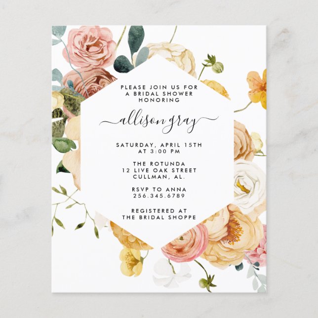 Sutton Bridal Shower Invitation (Front)