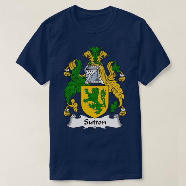 Sutton Coat of Arms Family Crest  T-Shirt (Design Front)