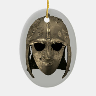 Sutton Hoo helmet Ceramic Tree Decoration