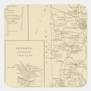Sutton, Merrimack Co Square Sticker