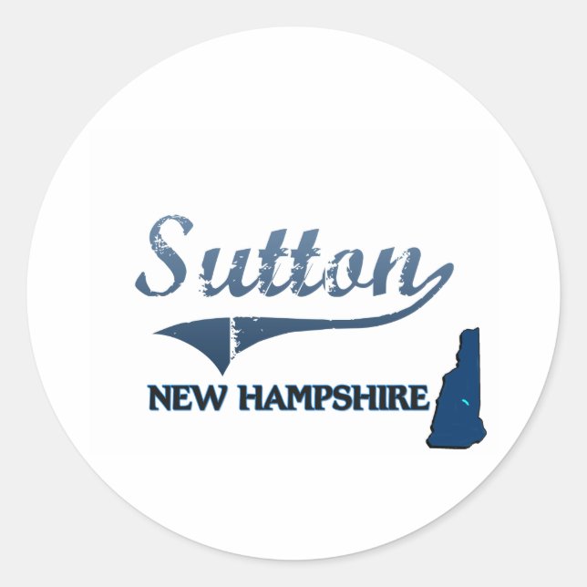 Sutton New Hampshire City Classic Classic Round Sticker (Front)