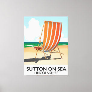 Sutton on Sea seaside travel poster. Canvas Print