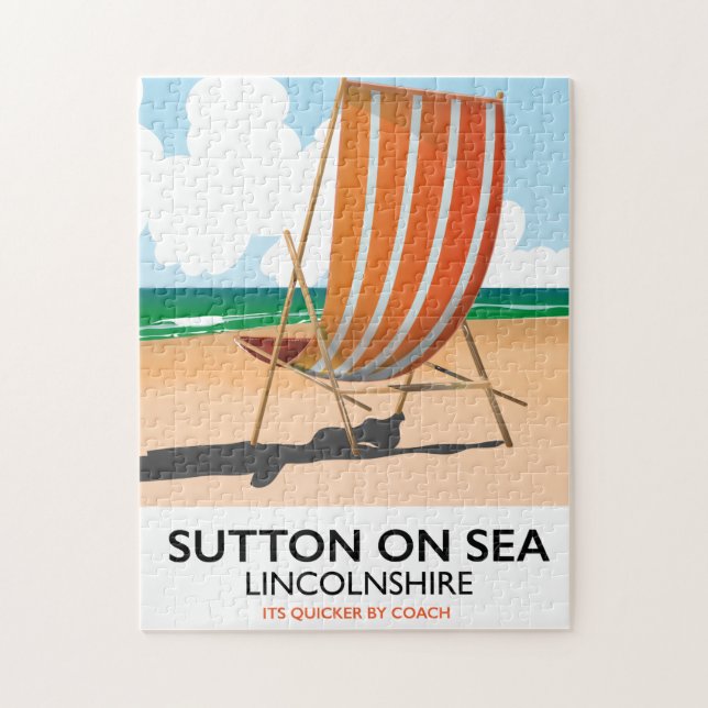 Sutton on Sea seaside travel poster. Jigsaw Puzzle (Vertical)