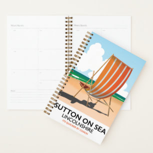 Sutton on Sea seaside travel poster. Two-Tone Coff Planner
