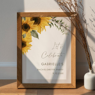 SUTTON Sunflower Bachelorette Party Welcome 18x24 Poster