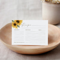 SUTTON Sunflower Recipe Card