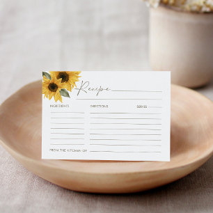 SUTTON Sunflower Recipe Card 