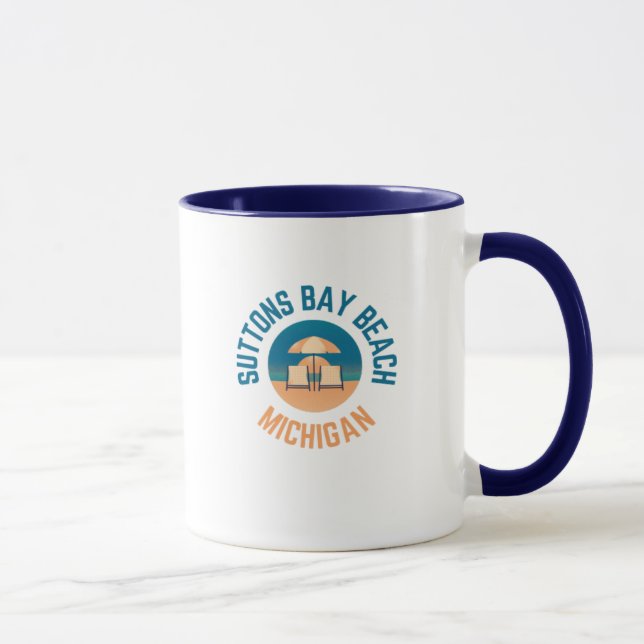 Suttons Bay Beach Michigan Hometown Coffee Mug (Right)