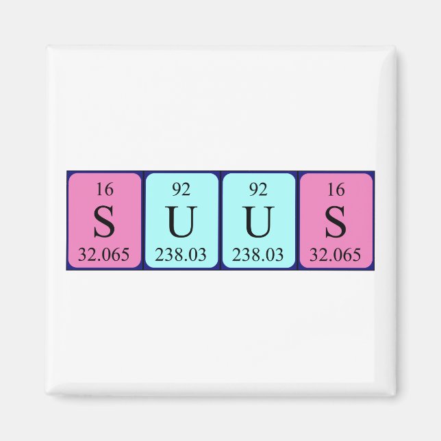 Suus periodic table name magnet (Front)