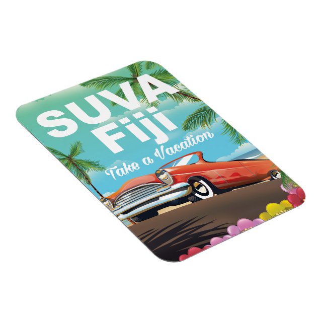 Suva, Fiji vintage vacation poster Magnet (Right Side)