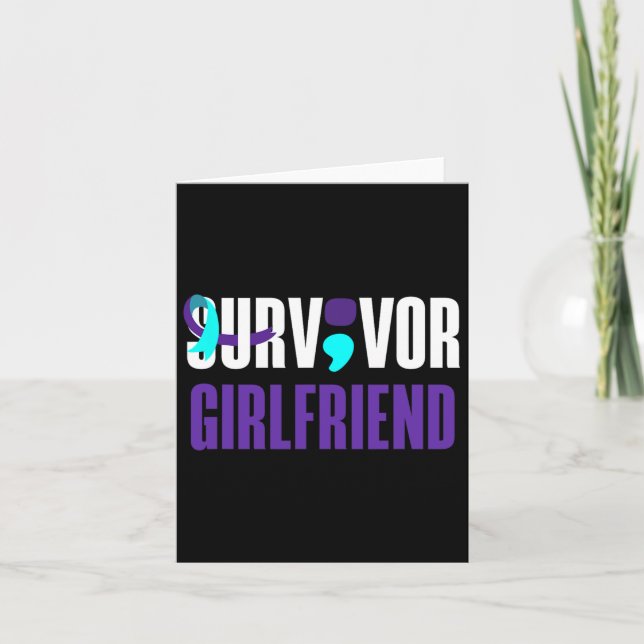 Suvivor Girlfriend Support Suicide Prevention Awar Card (Front)