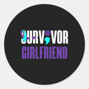 Suvivor Girlfriend Support Suicide Prevention Awar Classic Round Sticker