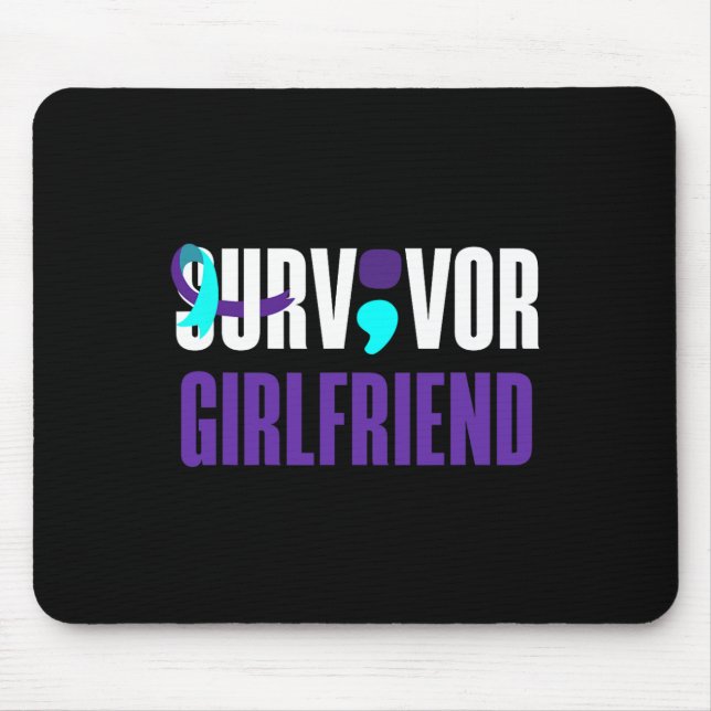 Suvivor Girlfriend Support Suicide Prevention Awar Mouse Mat (Front)
