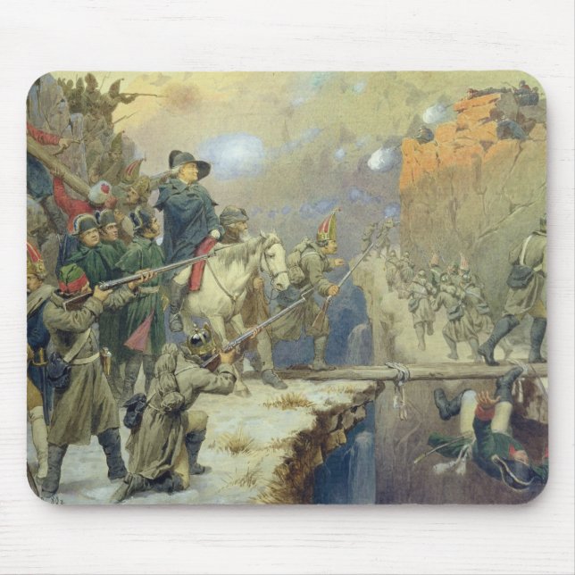 Suvorov crossing the Devil's Bridge in 1799, 1880 Mouse Mat (Front)