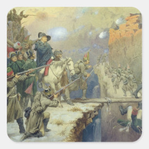 Suvorov crossing the Devil's Bridge in 1799, 1880 Square Sticker