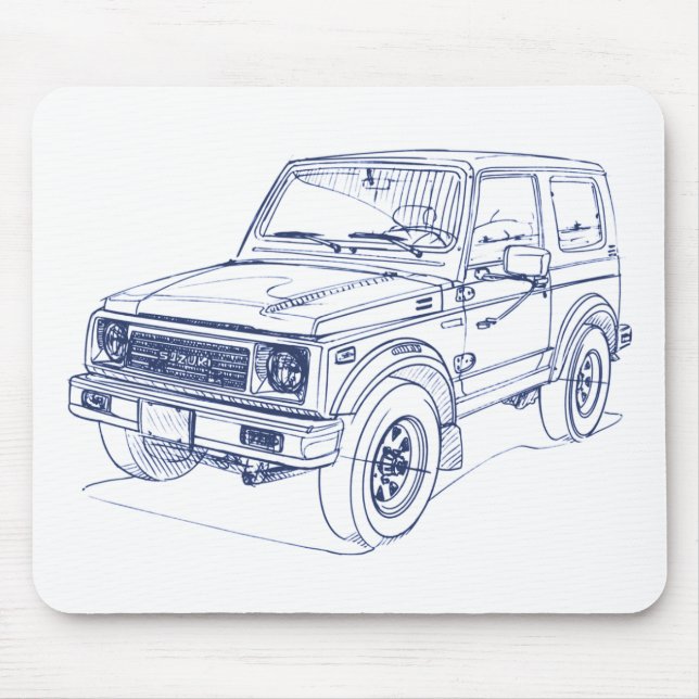 Suz Samurai Jimny SJ 1988 Mouse Mat (Front)