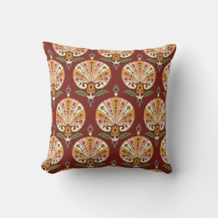 Suzani Colourful: Indian Turkish Seamless. Cushion