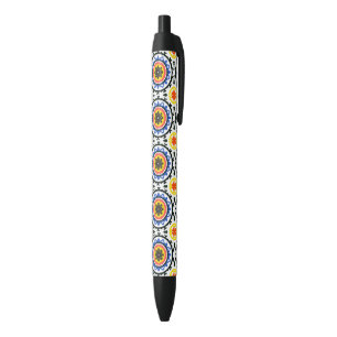 Suzani Pattern Black Ink Pen