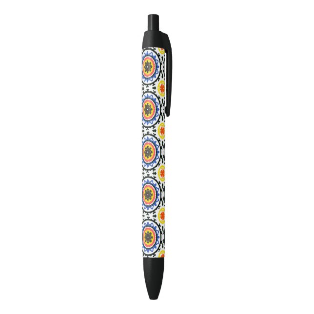 Suzani Pattern Black Ink Pen (Bottom (Vertical))