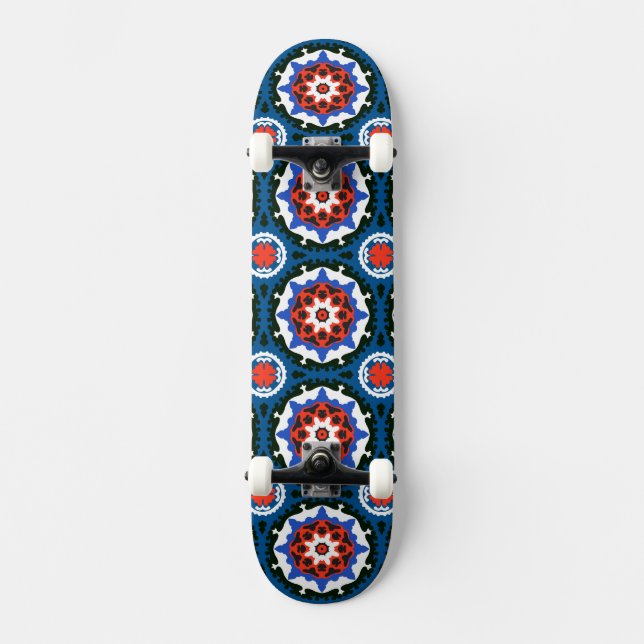 Suzani Pattern With Bold Ornament Skateboard (Front)
