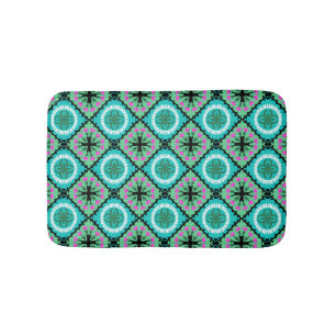 Suzani Pattern with Uzbek and Kazakh Motifs Bath Mat