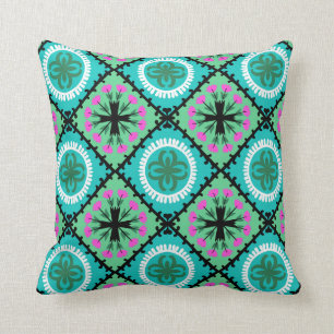 Suzani Pattern with Uzbek and Kazakh Motifs Cushion