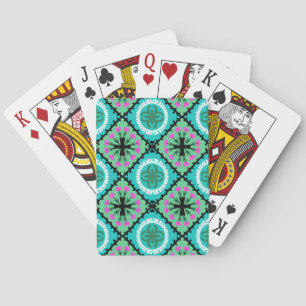 Suzani Pattern with Uzbek and Kazakh Motifs Playing Cards
