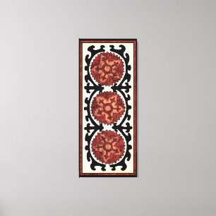 Suzani Style Decorative Floral Pattern Canvas Print