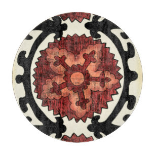 Suzani Style Decorative Floral Pattern Cutting Board