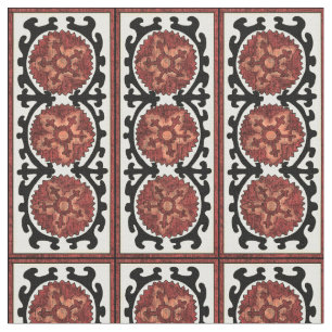 Suzani Style Decorative Floral Pattern Fabric