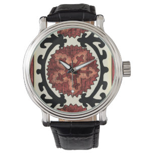 Suzani Style Decorative Floral Pattern Watch