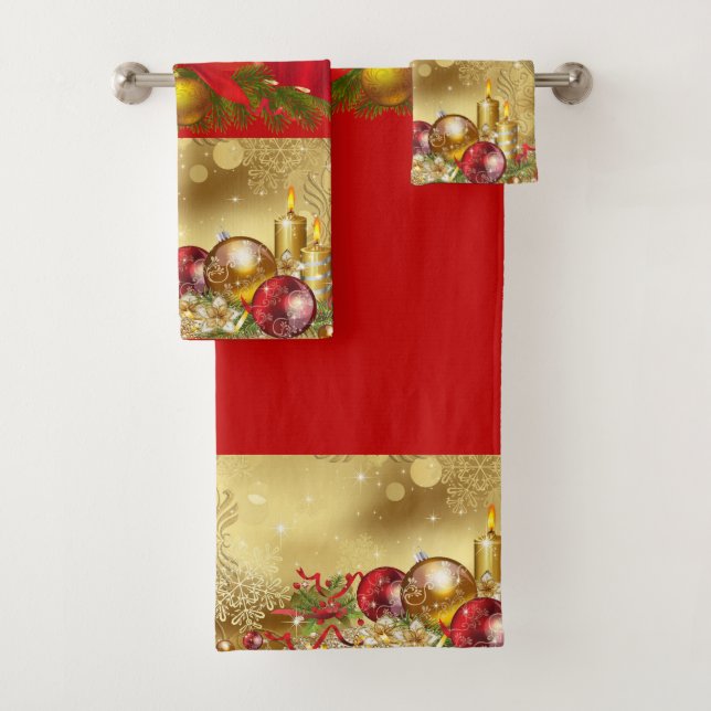 SUZANNE ELIZABETH CHRISTMAS COLLECTION BATH TOWEL  (Insitu)